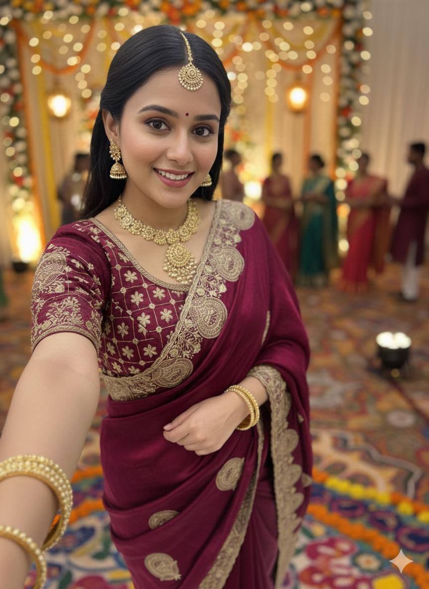 RICH LOOK FUNCTIONS PARTY WEAR SAREE - FOUR UNIQUE COLORS