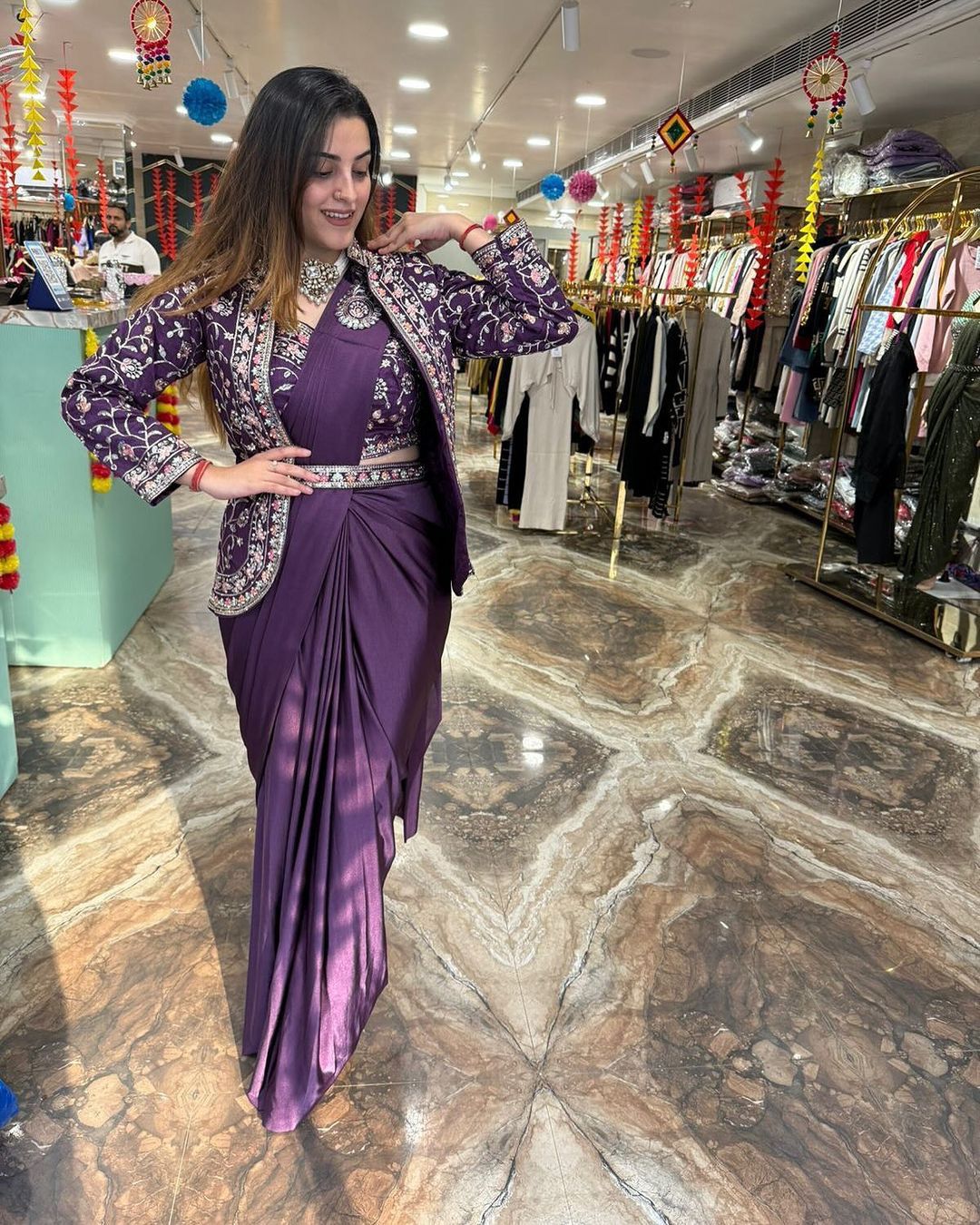 JACKET COORD PREMIUM SAREE SET - READY TO WEAR