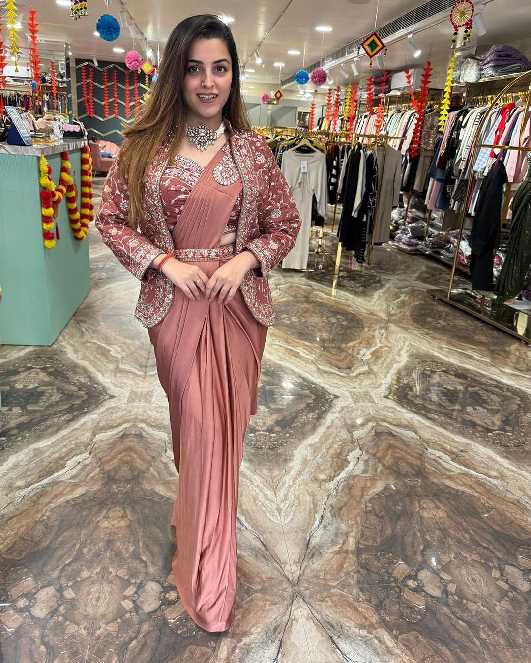 JACKET COORD PREMIUM SAREE SET - READY TO WEAR