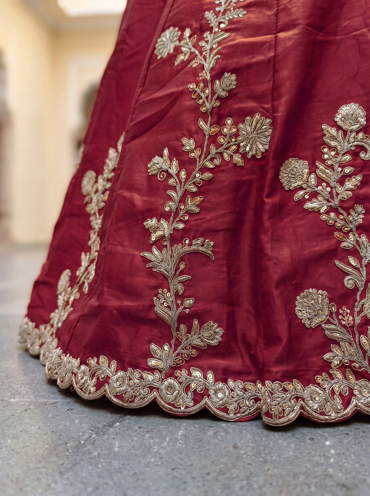 Rich Maroon Gracefull Embroidered Lehenga Choli