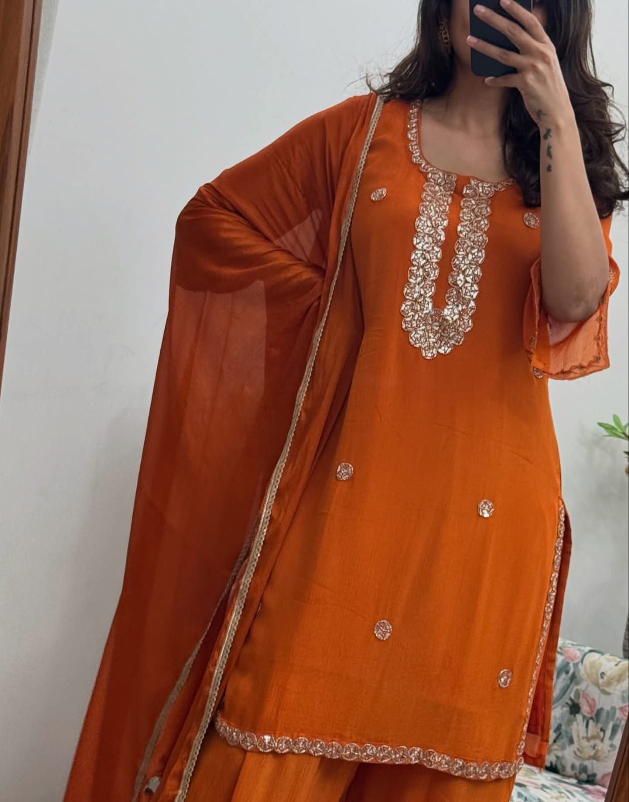 Orange Auspicious Timeless Suit Set