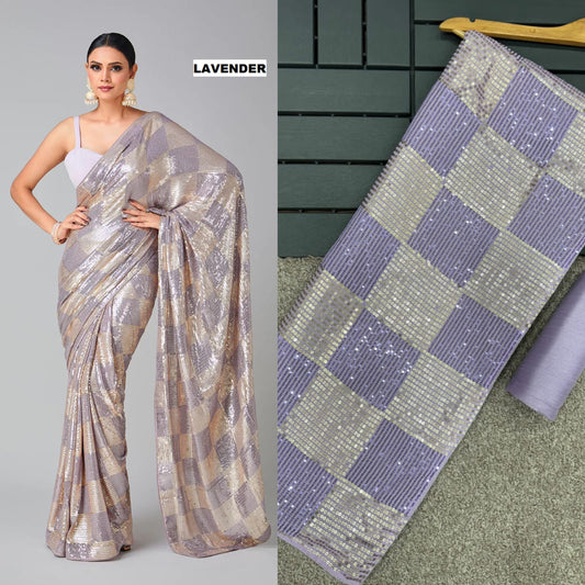 Bling Square Fashionable Sequins Bollywood Saree