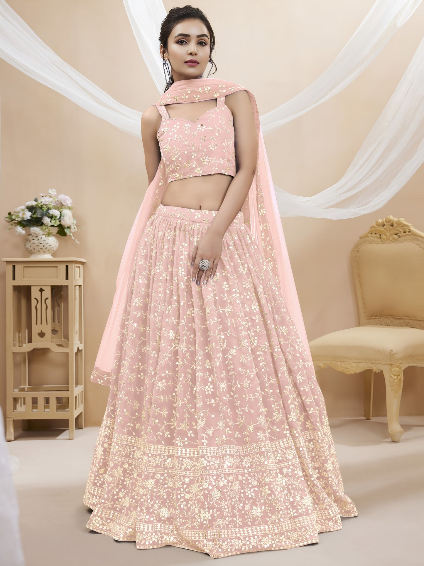 Blush Blossom Radiance Lehenga