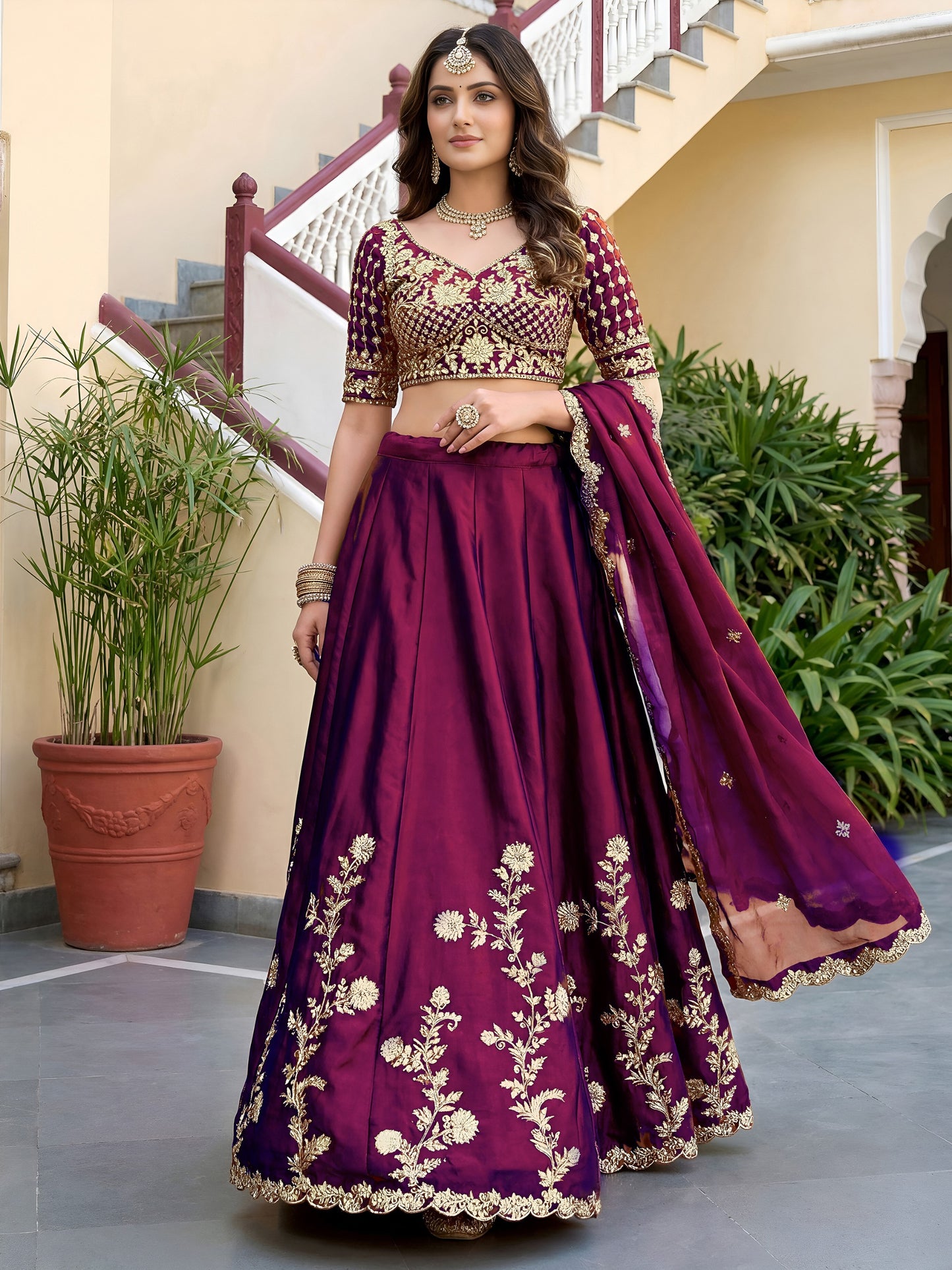 Regal Wine Royal Bloom Lehanga