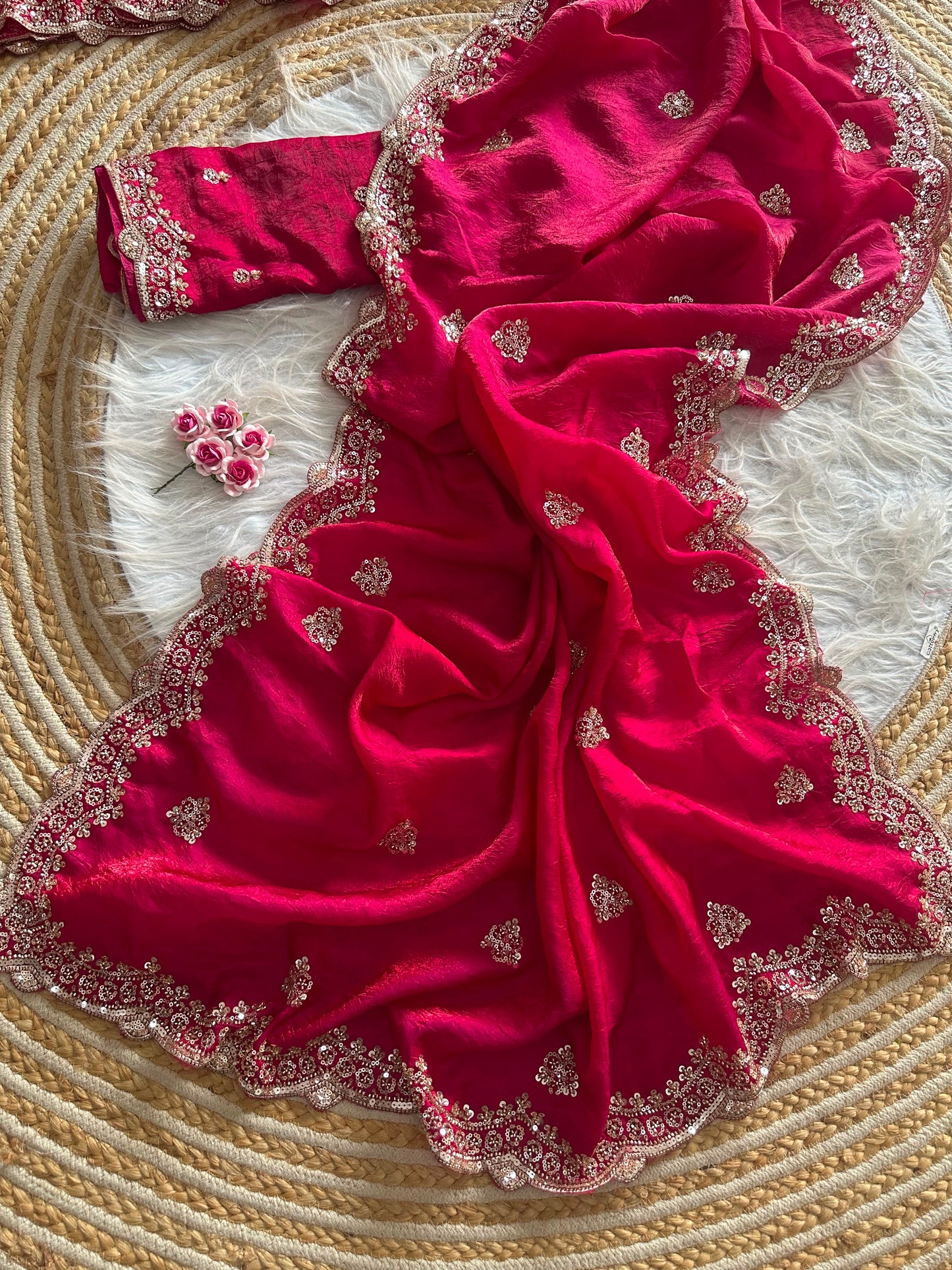 Forest Grace Fandy Silk Shimmer Colorful Sarees