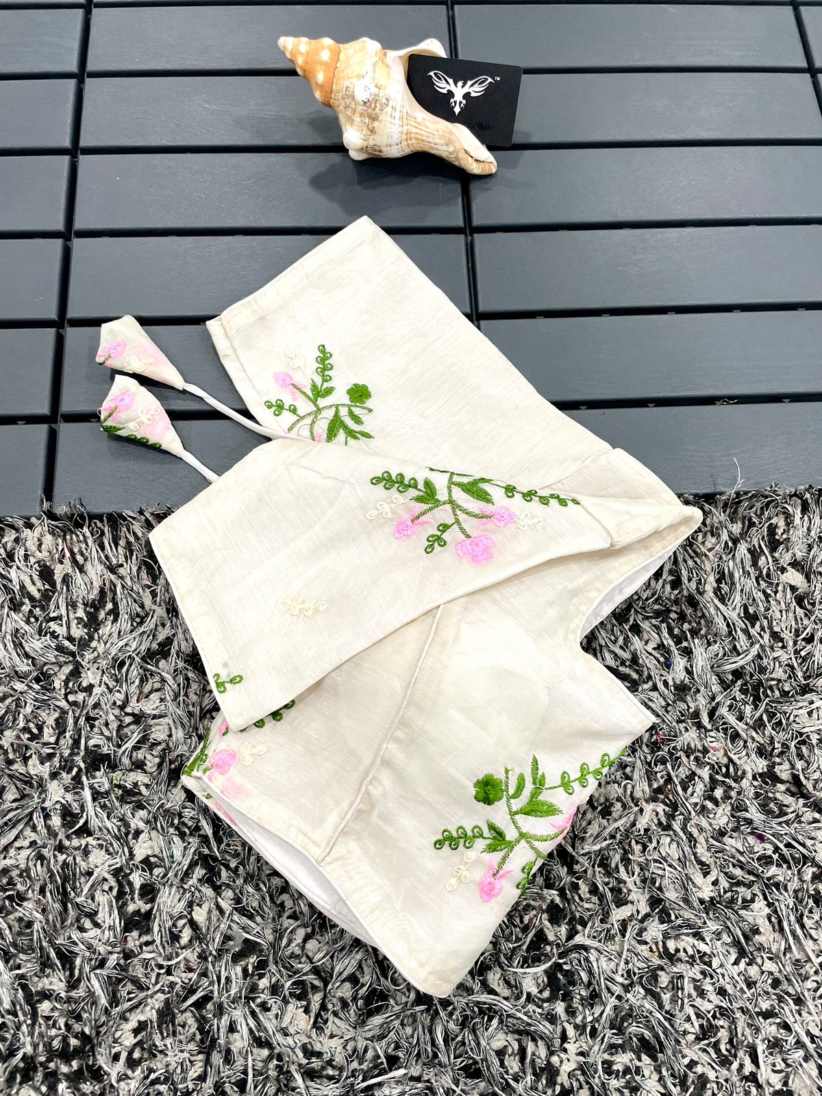 Pure Chanderi Cotton Embroidered Work Saree