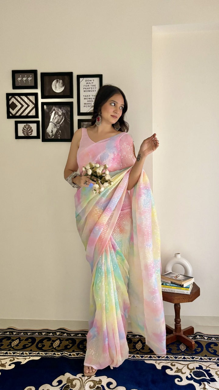 Crush Sequence Bling Saree