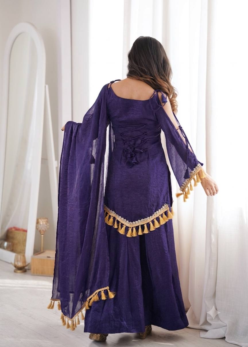 Regal Blue Women Ethnic Wear Festival Outfit