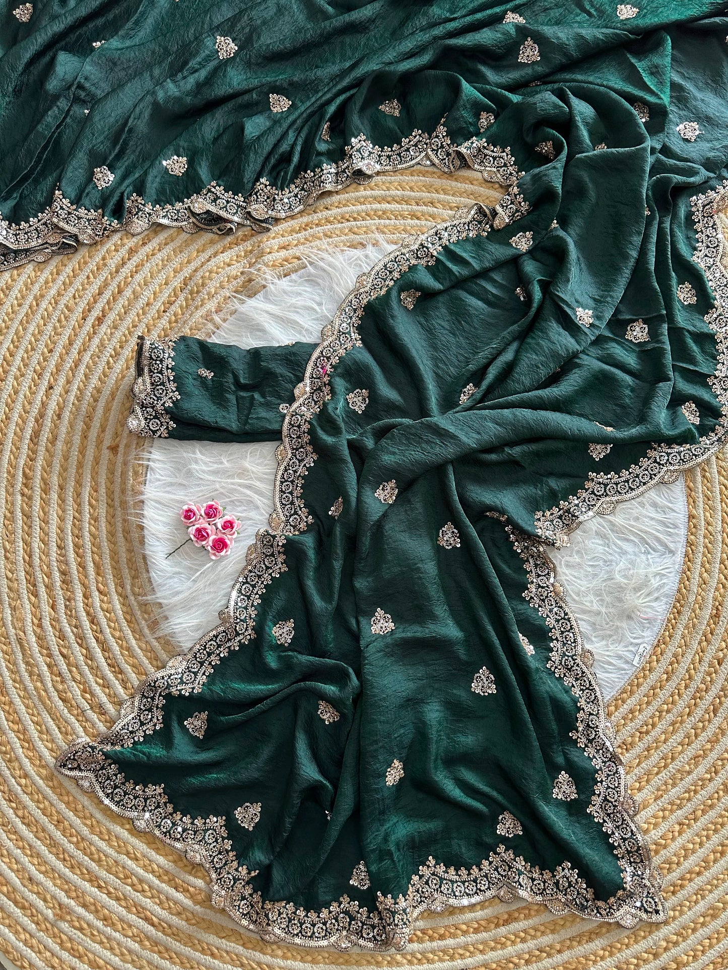 Forest Grace Fandy Silk Shimmer Colorful Sarees