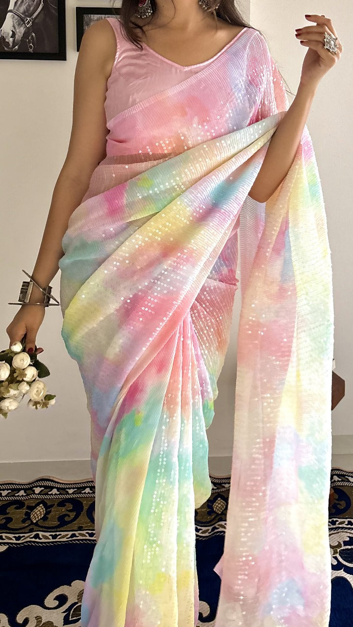 Crush Sequence Bling Saree
