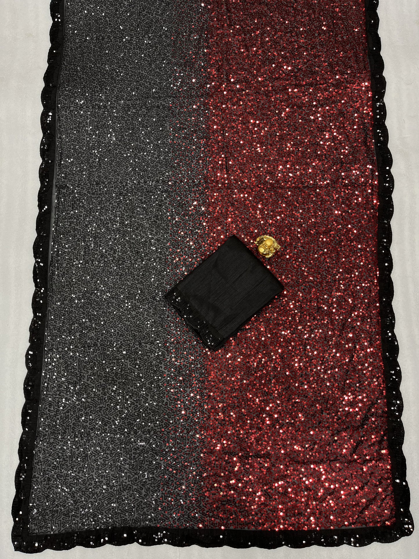 Red & Black Bling Party Saree
