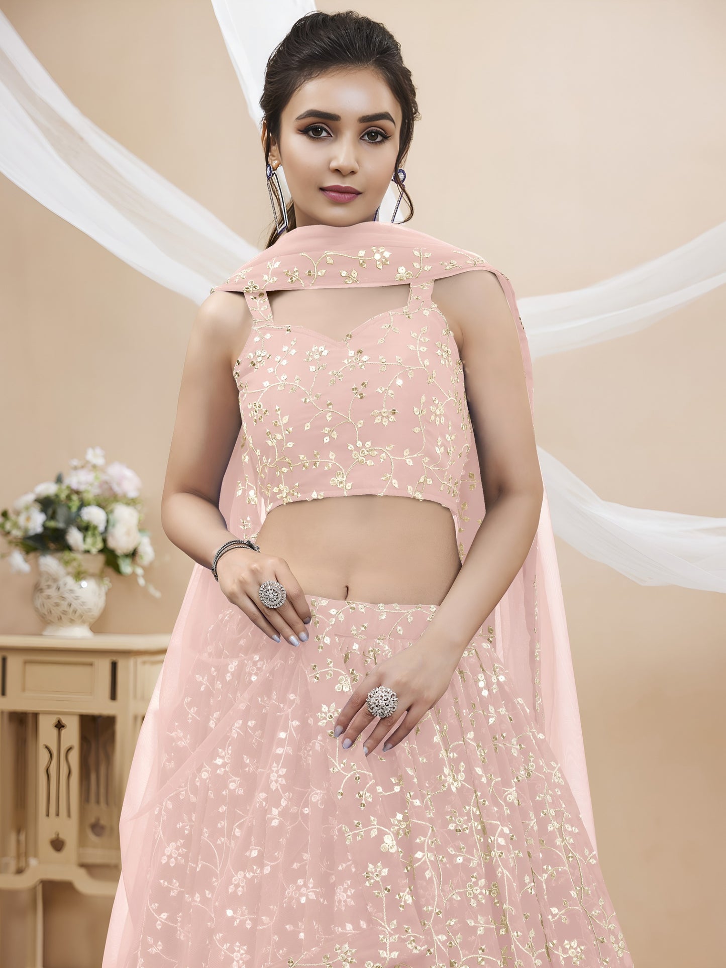 Blush Blossom Radiance Lehenga