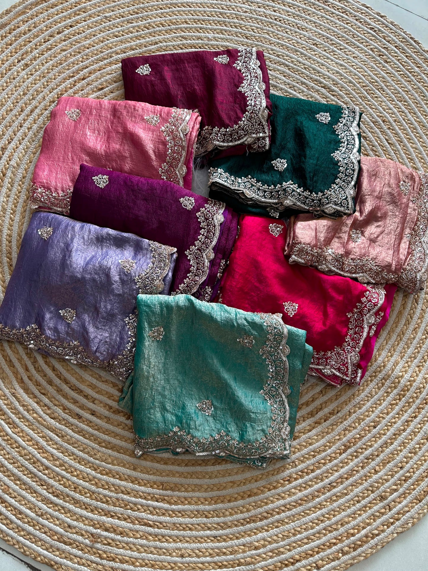 Forest Grace Fandy Silk Shimmer Colorful Sarees
