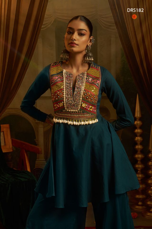 Garba nights Teal Blue Navratri 2026 Outfit