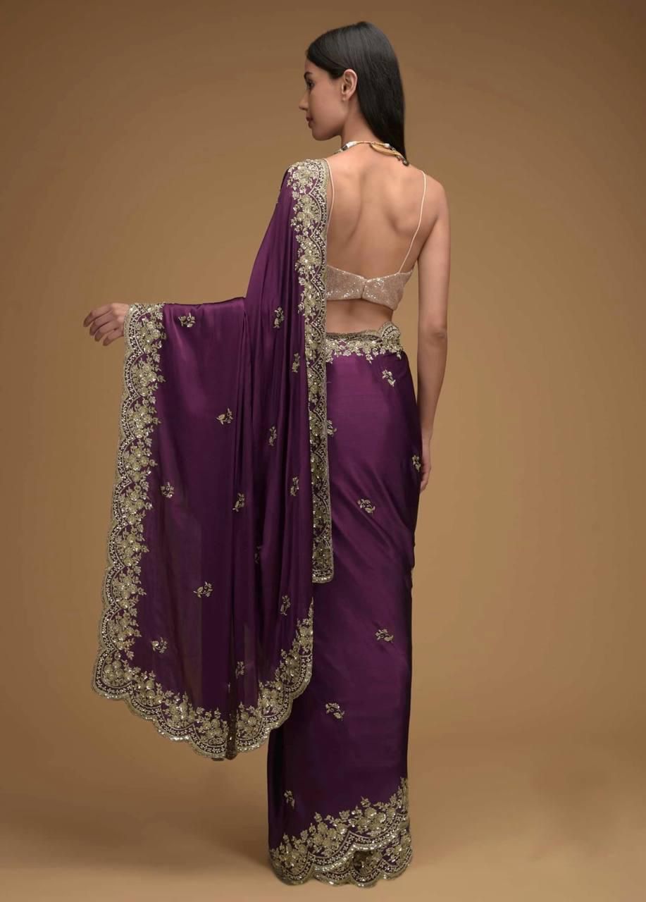 DESIGNER EMBRIODERY WORK BLOUSE SAREE