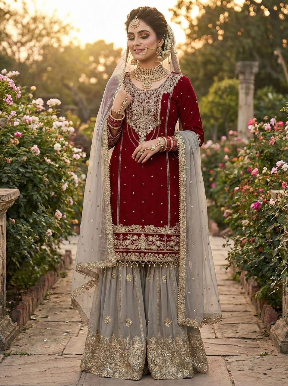 Premium Georgette Bling Ethnic Suit Outfit in Two Colours