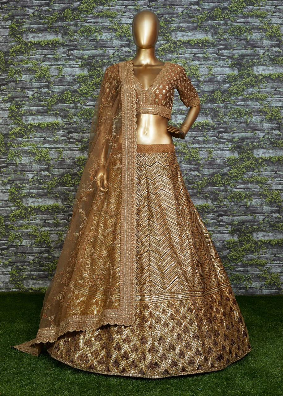 Antique Gold Premium Lehenga