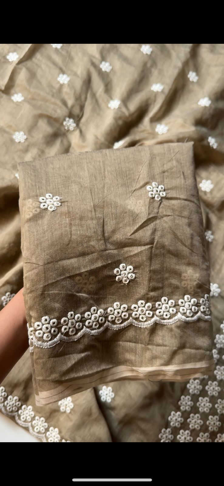 Antique Mouse Chanderi Cotton Saree