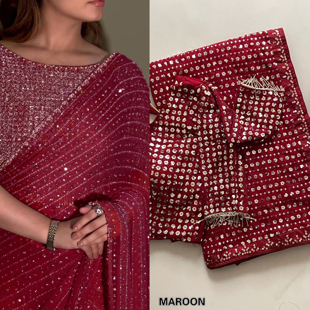 Bling Party Evenings Sequins Saree
