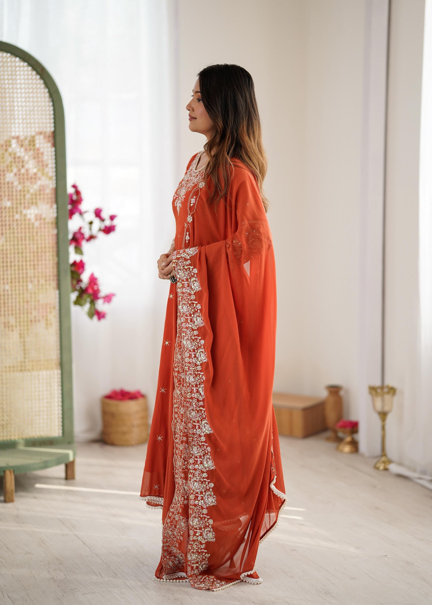 Elegant Embroidered Rambo Sequence Designer Anarkali