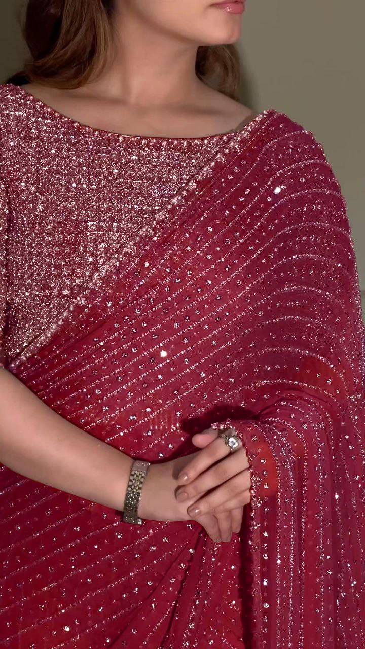 Bling Party Evenings Sequins Saree