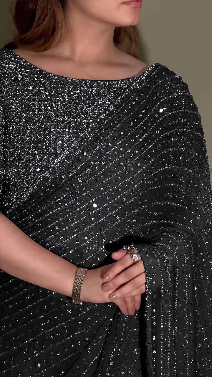 Bling Party Evenings Sequins Saree