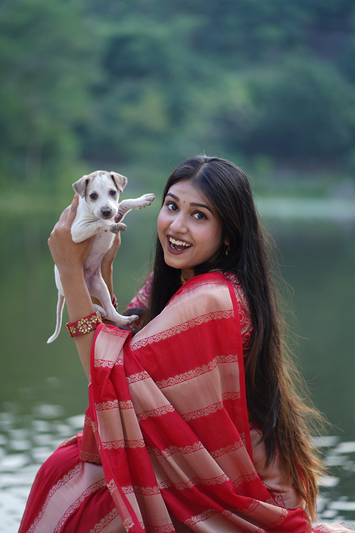 Crafted from luxurious Moonga silk Premium Saree