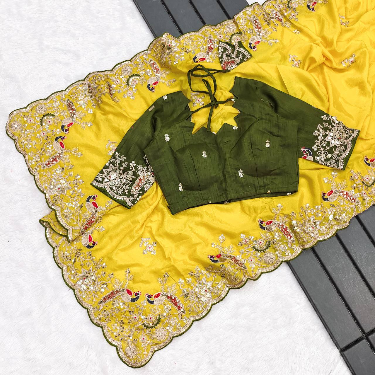 Yellow Auspicious Haldi Exclusive Saree
