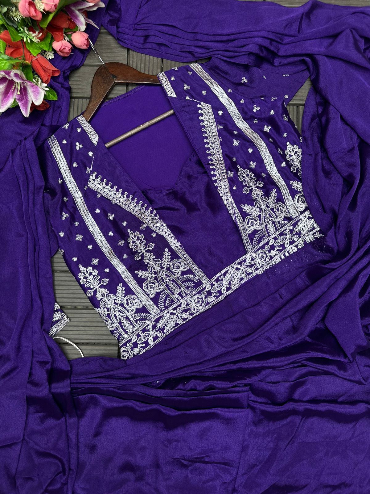 Ready To Wear Koti Jacket Style Chinon Saree