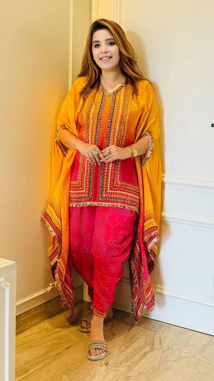 Festive Kaftan Dhoti Unique Outfit