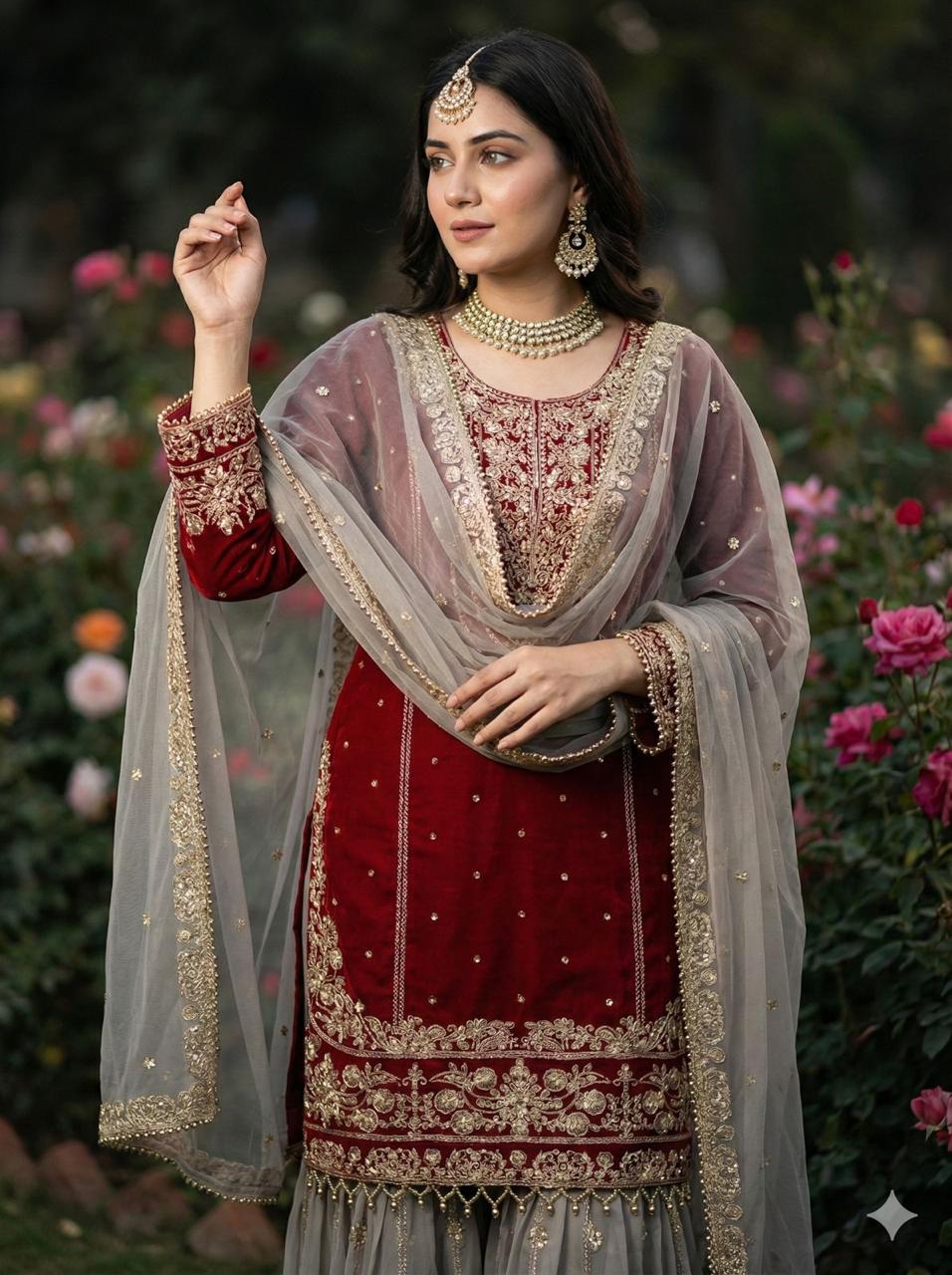 Premium Georgette Bling Ethnic Suit Outfit in Two Colours