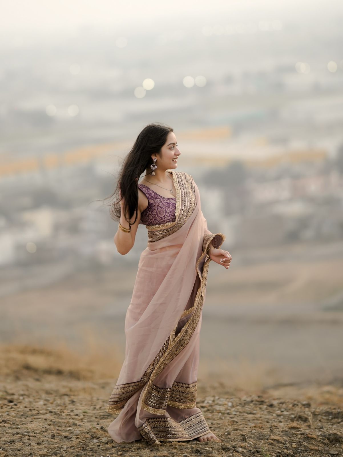 Sparkling Beauty Pastal Twil Net Premium Saree