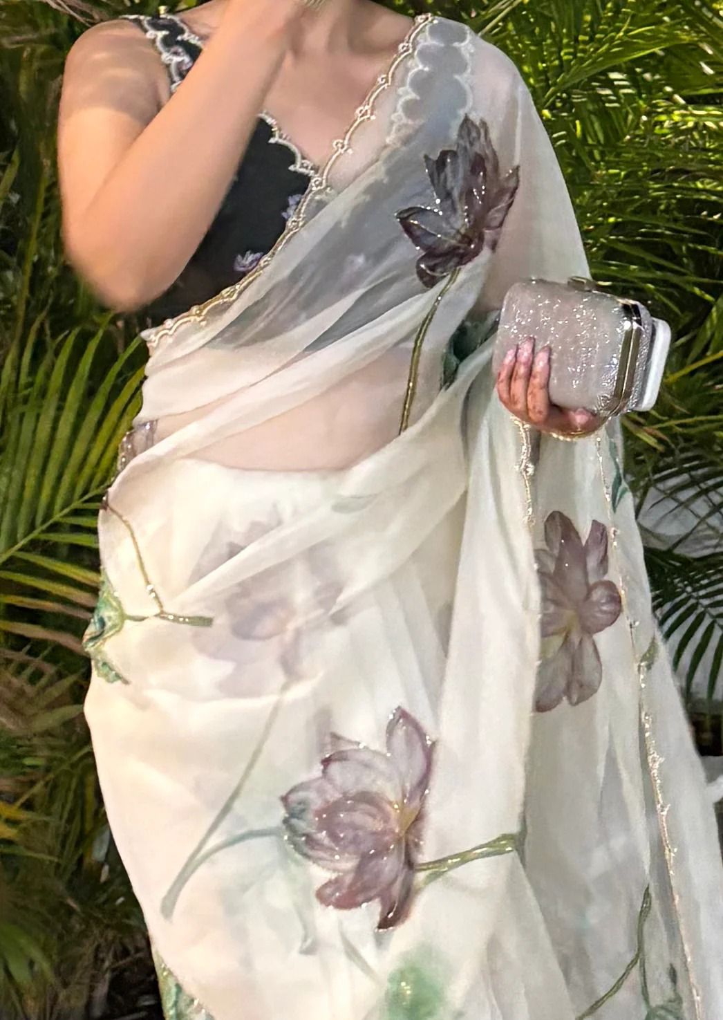 Tabby Organza Silk handwork saree