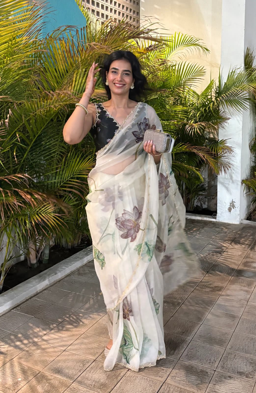 Tabby Organza Silk handwork saree