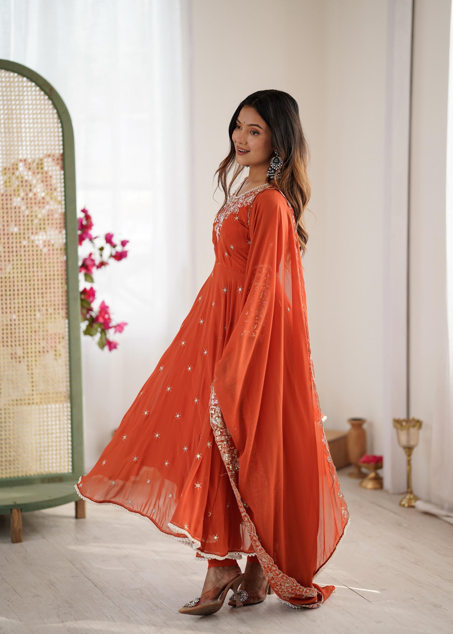 Elegant Embroidered Rambo Sequence Designer Anarkali