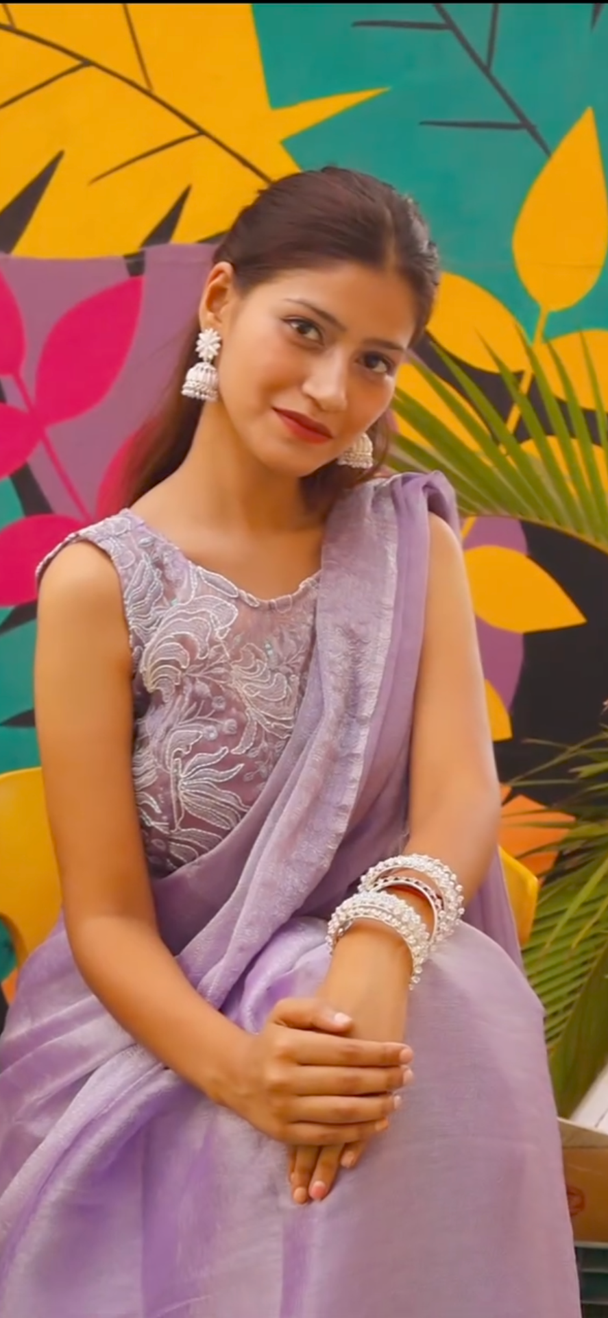 Pastal Premium Glitter Summer 2026 Crush Pattern Sarees
