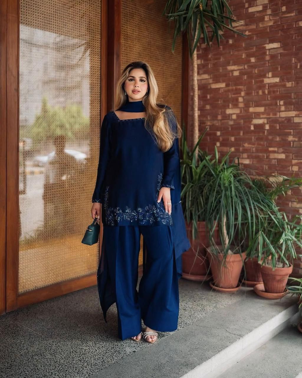 Blue Stylish Naturally Attractive Beautiful Outfit - Upto Plus Size