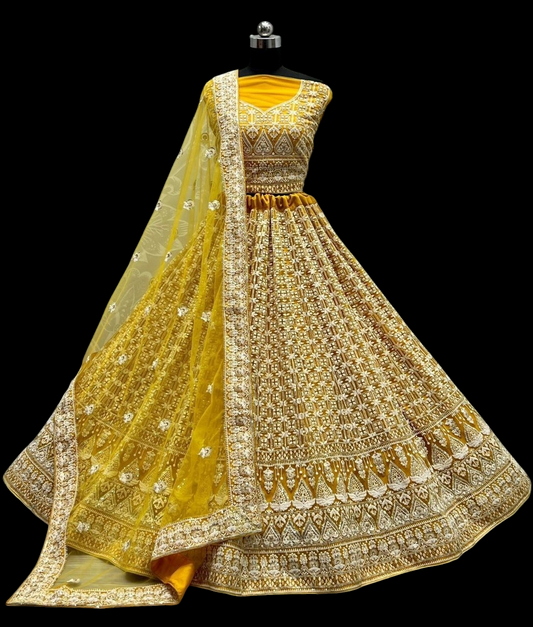 Premium Embroidered Thread Sequins Work Lehanga