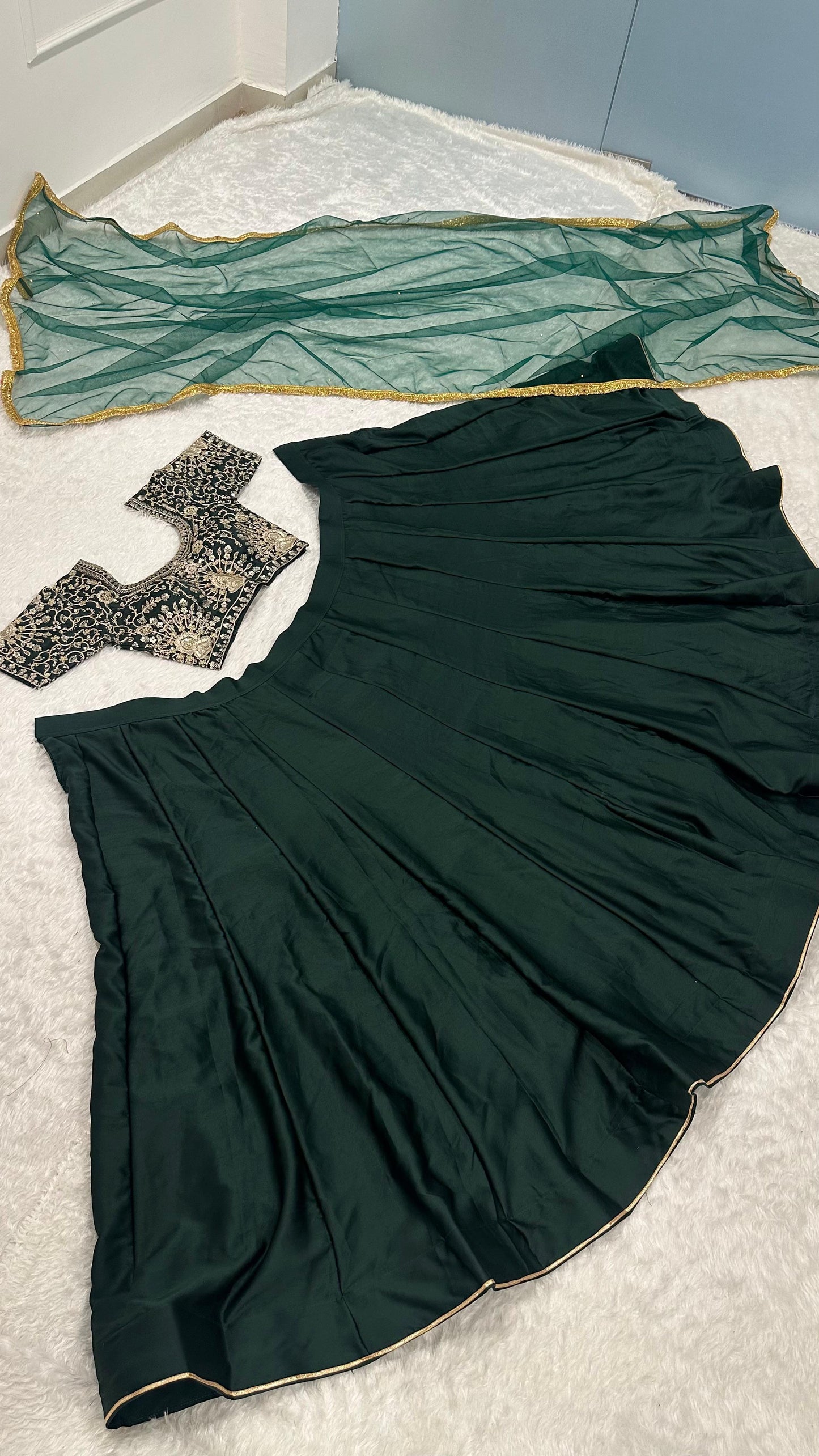 Green Glam Look beautiful Lehenga - Mehandi Nights