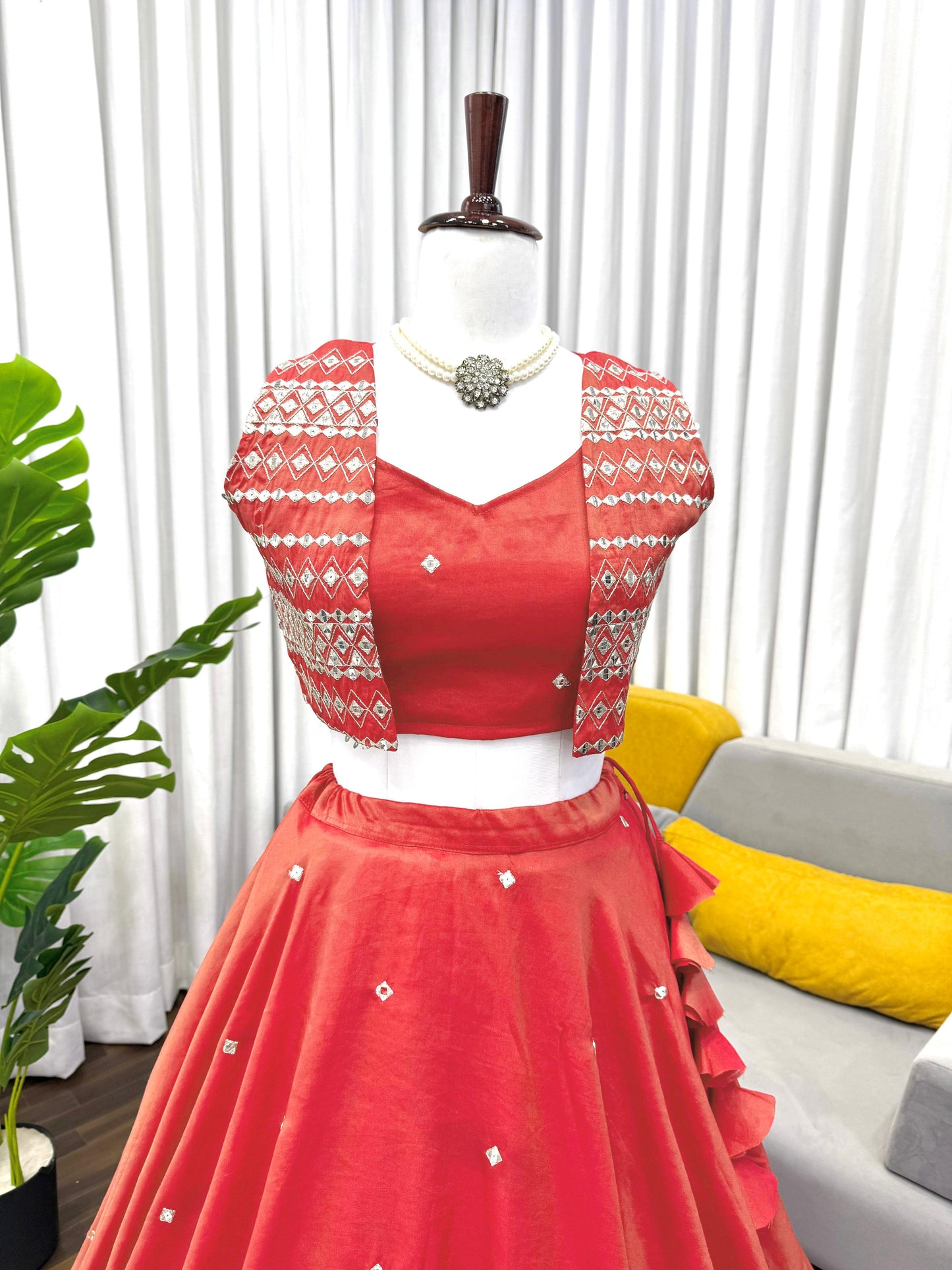 Orange Indo Western Attractive Outfit