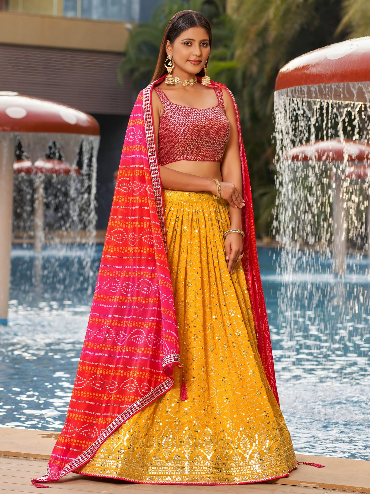 Sunlit Yellow Premium Lehenga