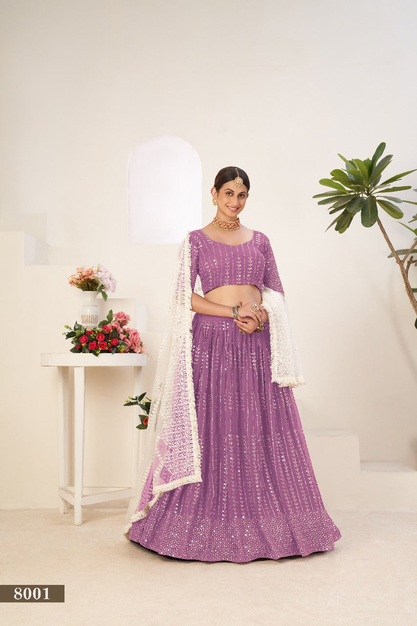 PREMIUM WEDDING SEASON LAVENDER LEHANGA