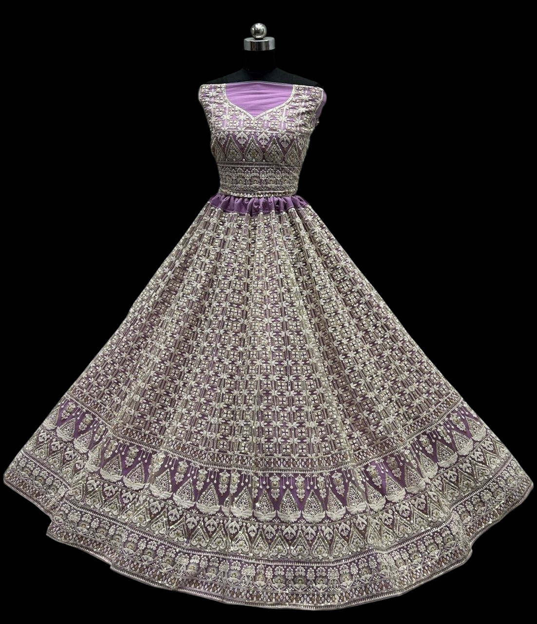 Premium Embroidered Thread Sequins Work Lehanga