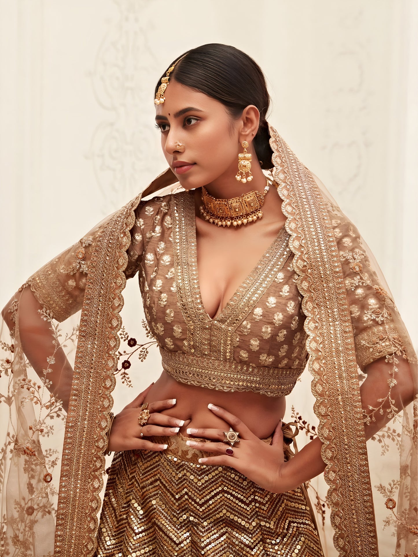 Antique Gold Premium Lehenga