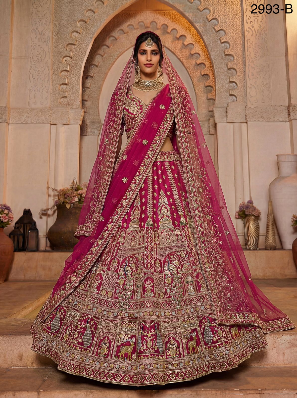 Premium Fancy Embroidery Double Dupatta Bridal Lehenga Choli