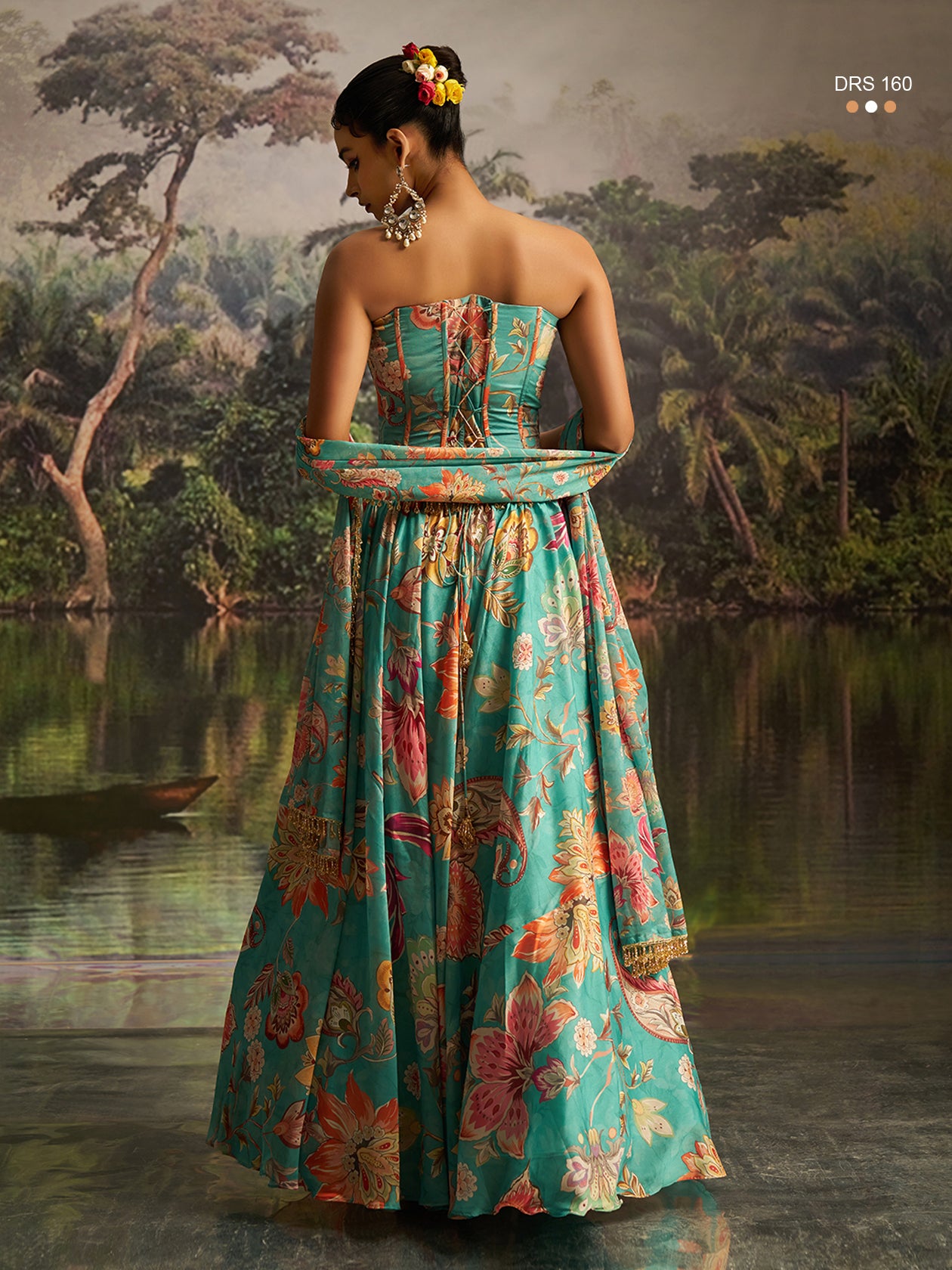 Mint Blue Handworked Ready To Wear Premium Modern Lehanga