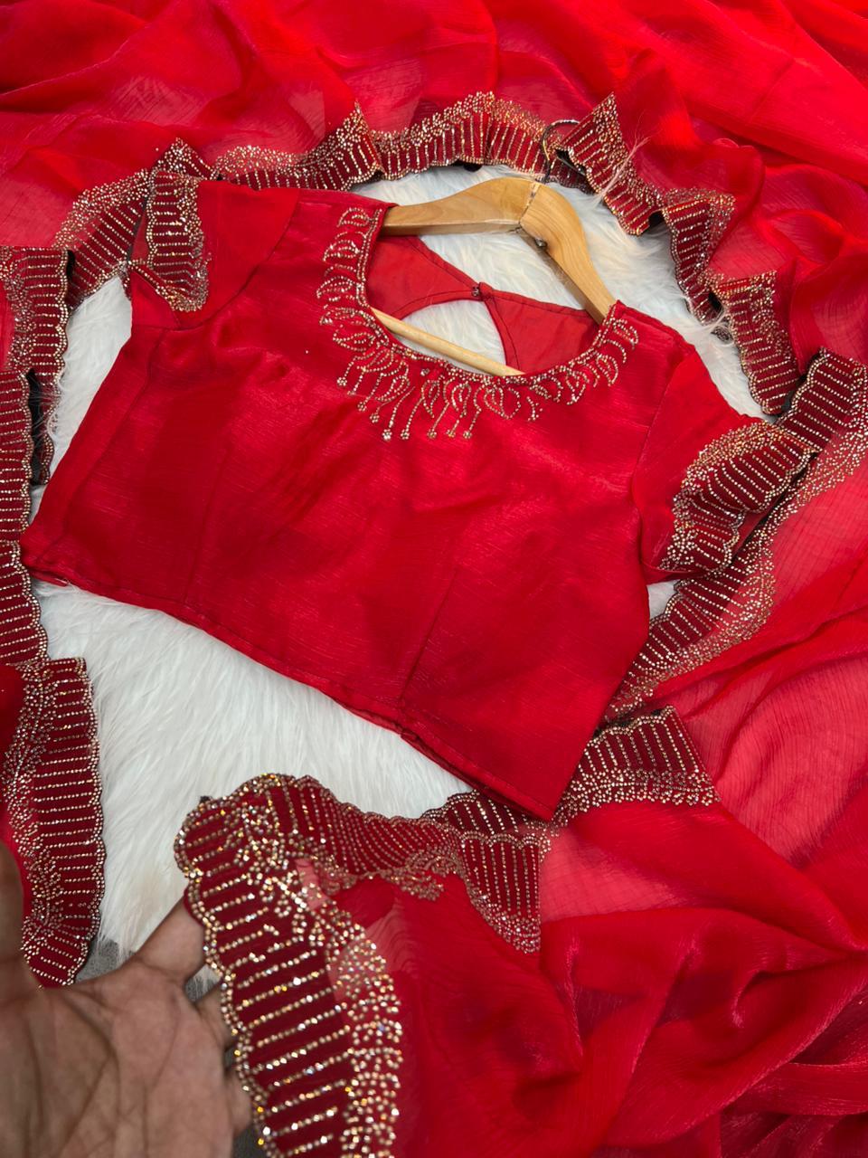 Rich Look Zarkhan Work Premium Saree in Multiple Colours