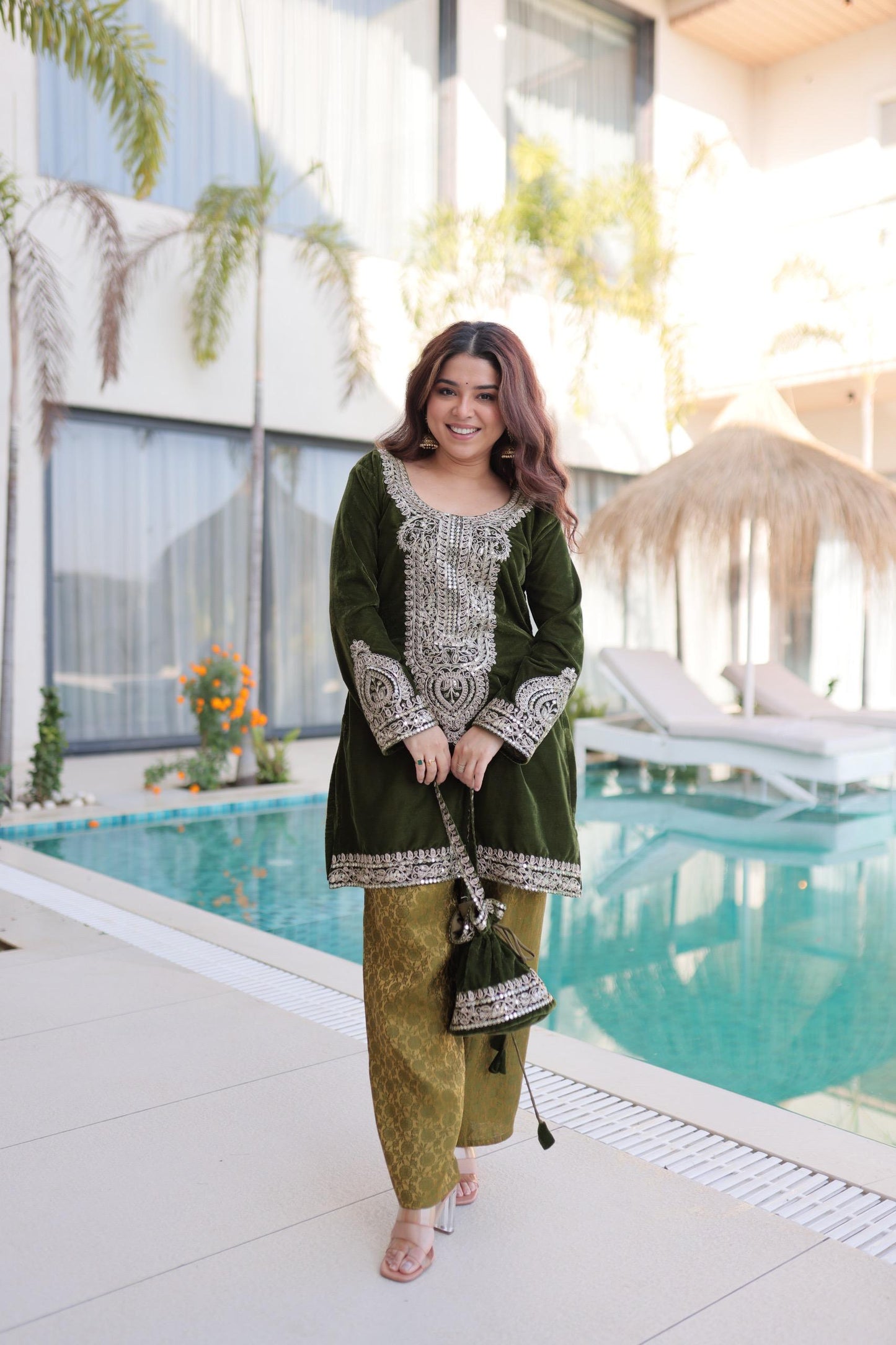 Shine Warm In Premium Velvet Outfit