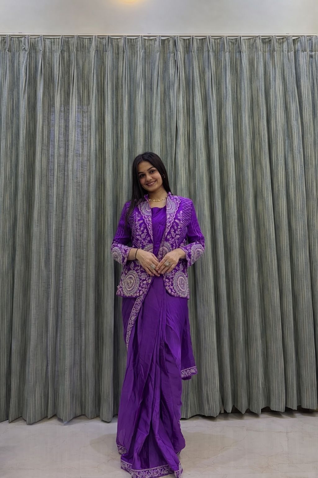 Farewell GenZ Ready to Wear Jacket Saree