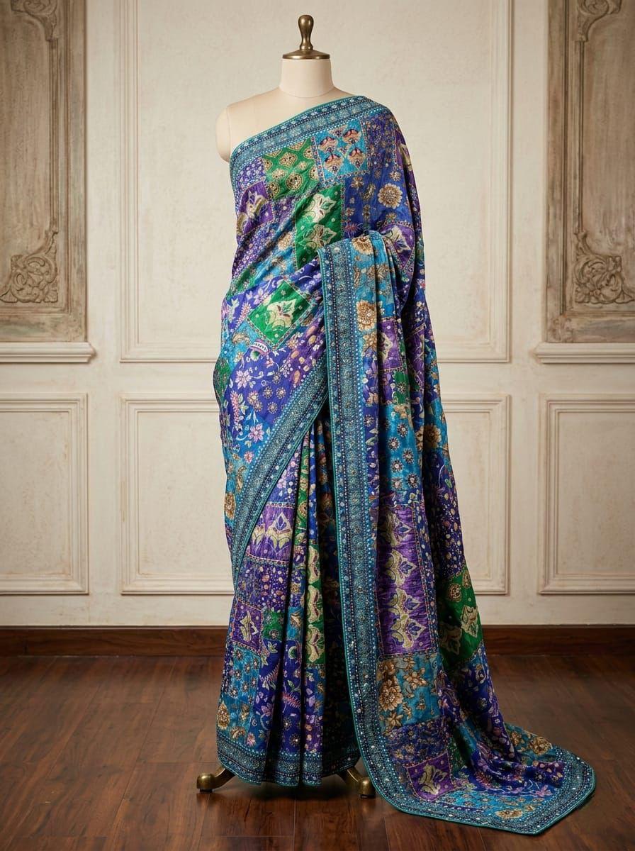 AJARAKH PREMIUM ROMAN SILK SAREE